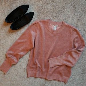 Soft pink, sparkly sweater H&M